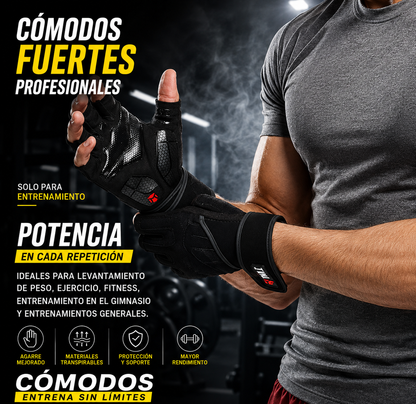 Guantes de Gimnasio con Muñequera - Fitness y Levantamiento de Pesas